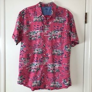 Izod Saltwater men’s Hawaiian shirt size XL pink